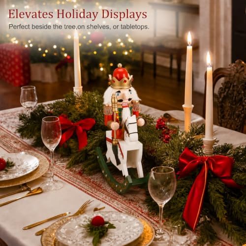 SiliFine 10in Christmas Nutcracker Wooden Nutcracker Figures, King Style