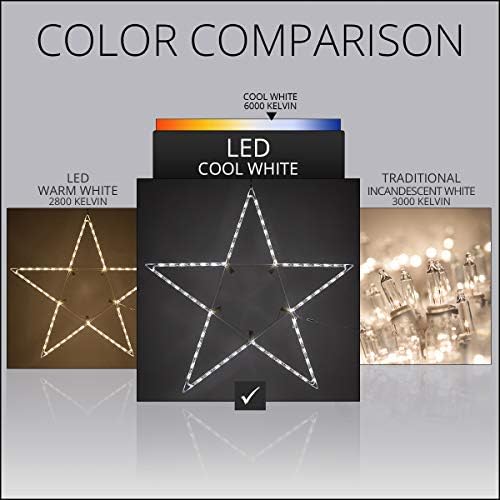 kringle traditions 48-inch lighted cool white christmas star, package contents