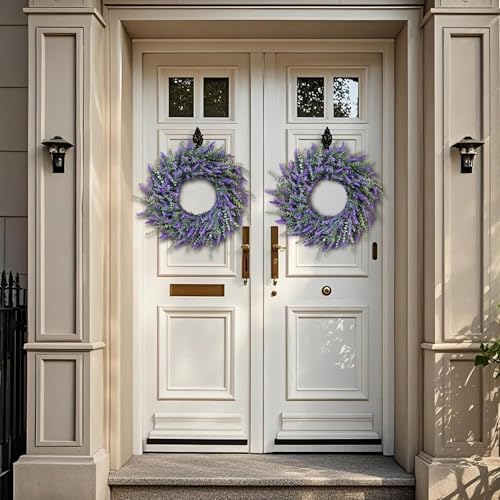 26'' Large Artificial Eucalyptus and Lavender Wreath for Front Door(Purple)