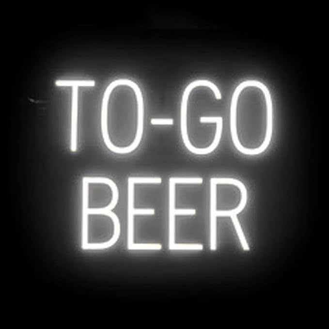 SpellBrite TO-GO BEER Sign | Beer-Related Sign with Neon Look, White LED Light Source | 19.8" x 15.0"