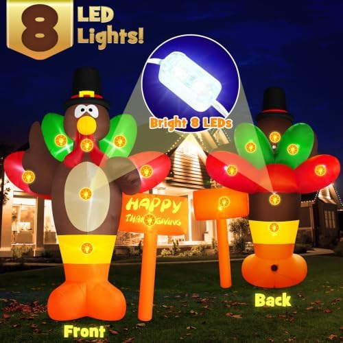 Danxilu Thanksgiving Inflatables 10 FT Giant Turkey Outdoor Decorations