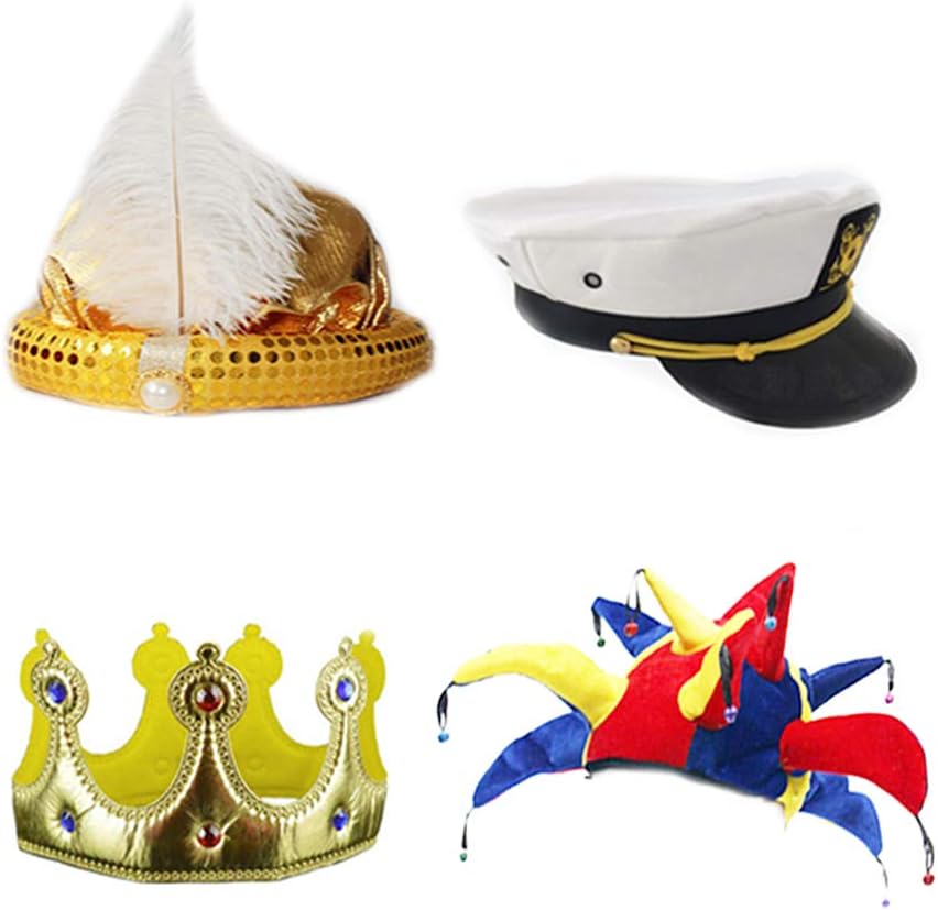 6 Novelty Party Hats, Funny Costume Hats for Photo Booth Props