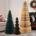3 Pcs Large Honeycomb Christmas Tree,Classic,Beige, Green, Brown