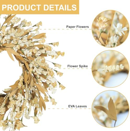 Artgar Fall Wreath, 24 Inch Fall Wreaths for Front Door