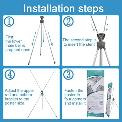 2 Pack X Frame Banner Stand Fits Any Banner Adjustable Size 23"X63"...