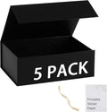Black Gift Box,13x11x5.3 Large Gift Boxes With Lids For Presents Includes Ribbon And Diy Printable Sticker Paper,Bridesmaid Proposal Box,Magnetic Gift Box For Birthday,Wedding,Graduation