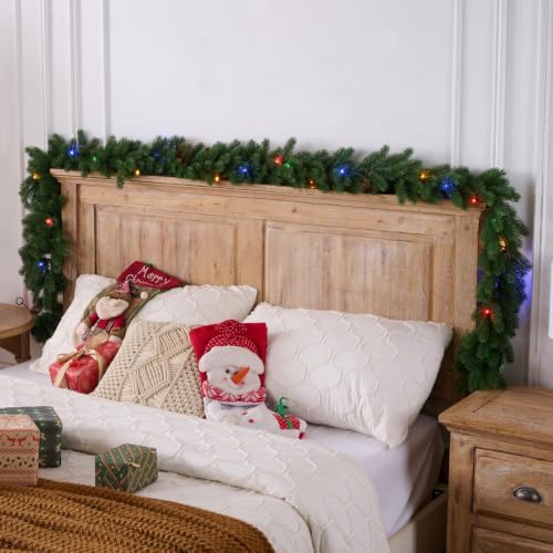 16FT 1Pcs Prelit Realistic Faux Norfolk Pine Garland for Christmas Decor