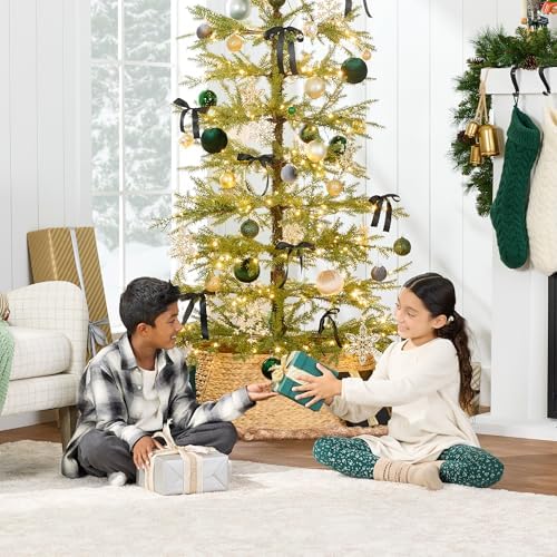 Best Choice Products Pre-Lit Sparse Christmas Tree 9ft Artificial Pine Holiday Décor Aspen Noble Fir w/ 2-in-1 White & Multicolor LED Lights