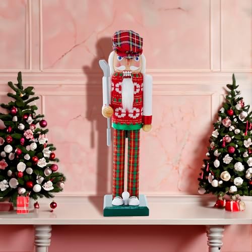 Kurt S. Adler 15-Inch Red and Green Golfer Nutcracker