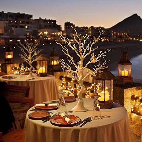 Sziqiqi White Artificial Tree Centerpiece for Weddings, Parties, Christmas - 1 Trunk + 10 Branches, Easy Assembly