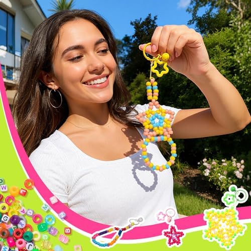 Simetufy 10000Pcs Pony Beads Bulk 30 Colors for Rave Kandi Bracelet Making