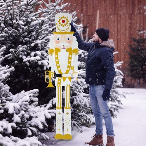 GlikCeil 2pcs 6ft Large Modern Christmas Nutcracker Outdoor Decoration