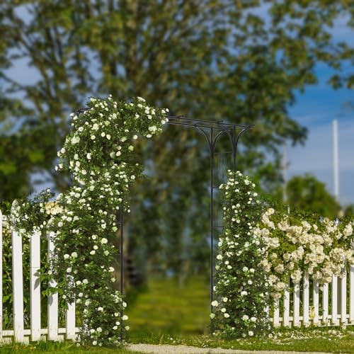 7FT Garden Arch Arbor Steel Trellis for Climbing Plant Outdoor Wedding Gate