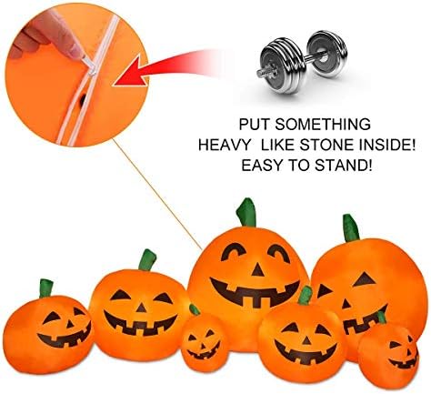 7.5 FT Inflatable Pumpkin Halloween Decorations, Halloween Blow Up Yard Decoration Clearance with LED Lights Built-in Front Yard, Porch, Lawm or Halloween Party Indoor Outdoor