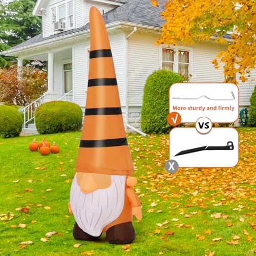 COMIN 5FT Thanksgiving Gnome Inflatables Fall Yard Decorations