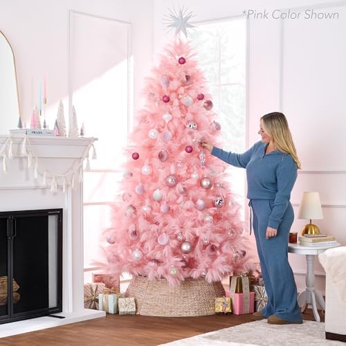 Best Choice Products Artificial White Pampas Christmas Tree, 9ft Premium Deluxe Unlit Pampas Grass Holiday Décor, Easy Assembly, Metal Base