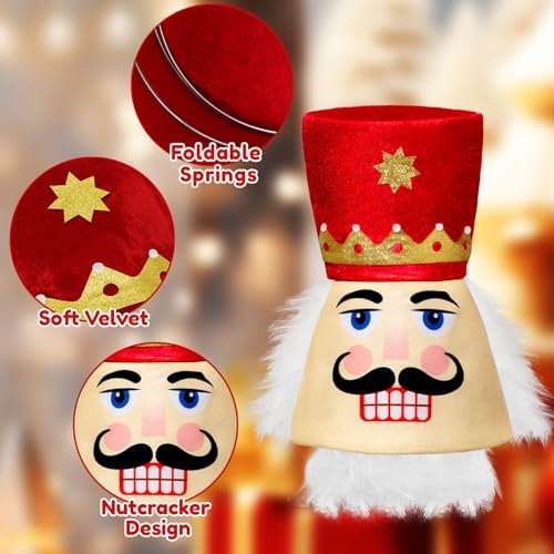 CiyvoLyeen Red Nutcracker Christmas Tree Topper Nutcracker Tree Ornament