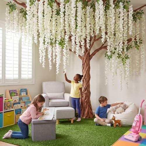 Giegxin Wisteria Hanging Flowers Cherry Blossom Tree Paper Decor, White