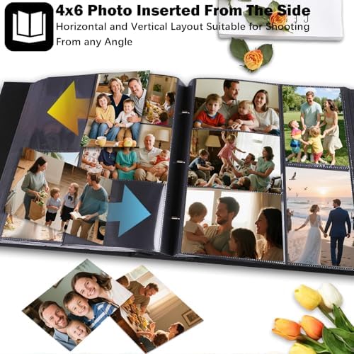 Ruibytree Extra Large Capacity Photo Album 4x6 Pictures 1000 Pockets, Black