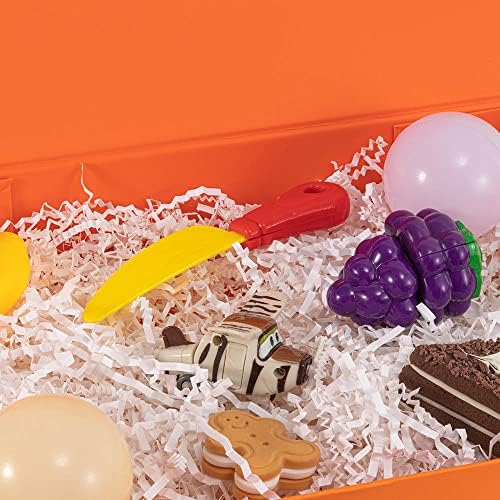 orange gift boxes with lids 12x8x2.5 inches, foldable on a desk or shelf