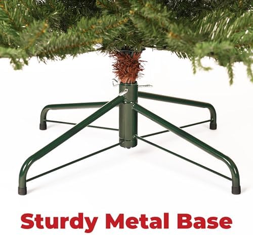6.5FT Pre-Lit Aspen Fir Christmas Tree with 500 Clear Lights, Lifelike Pine with 750 Branch Tips, Hinged Artificial Trees with Sturdy Metal Stand, for Christmas Holiday Party Decoration, Easy Setup