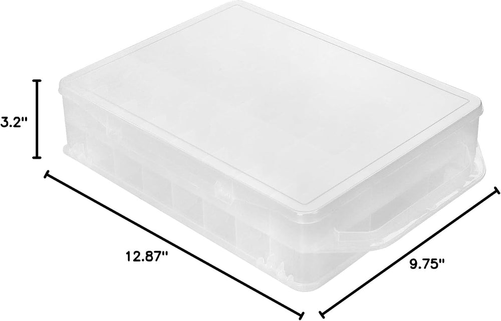 2 PCS 46 Grids Sewing Organizer, Clear Compartment Thread Box Storage, Small ...