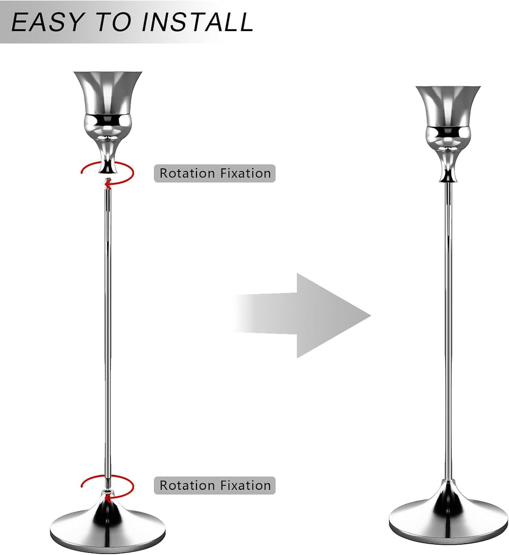 Candlestick Holders Silver, 9 Packs Taper Candle Holder for Candlesticks, Can...