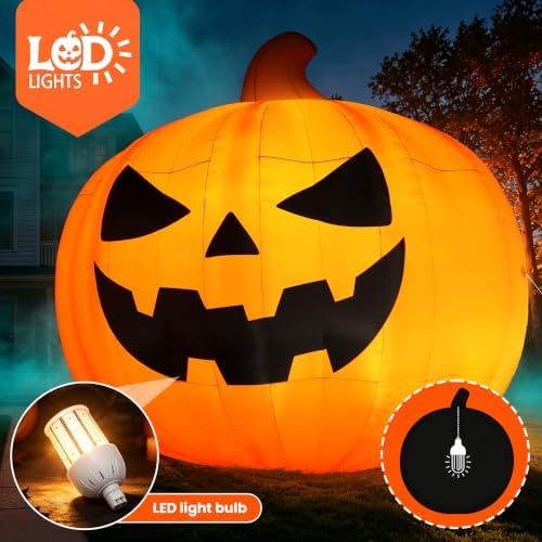 Giant 20Ft Halloween Inflatables Pumpkin Decorations with Blower, 3D Design
