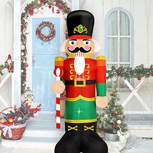 Christmas Inflatable Nutcracker Soldier Yard Decoration Lighted Blow Up Christmas Garden Lawn Decor 8 Feet (Nutcracker-3)