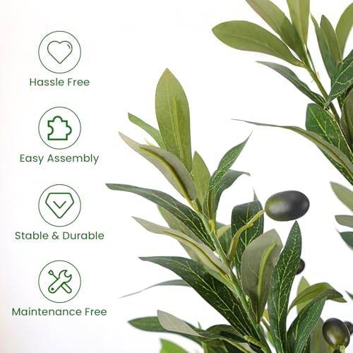Alupssuc 5ft Artificial Olive Tree with Green Moss