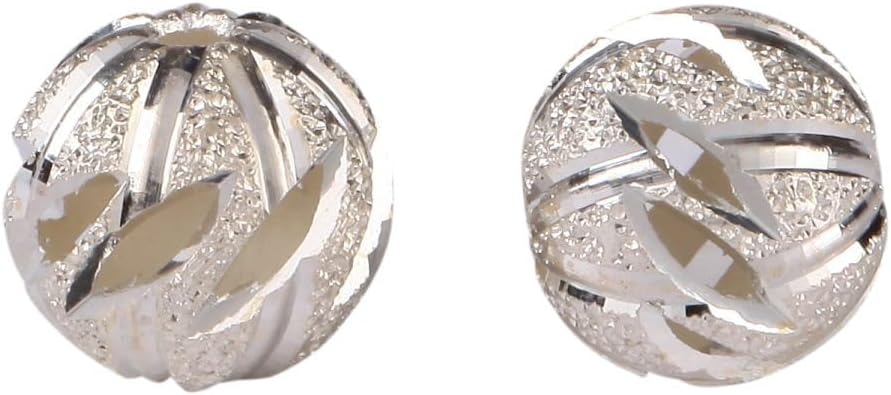 10pcs Adabele Authentic 925 Sterling Silver 10mm (0.39 Inch) Filigree Flower Pattern Round Spacer Loose Beads for Jewelry Making SS348-10