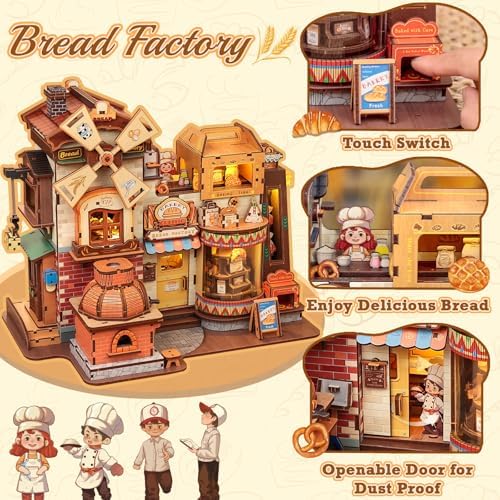 3D Wooden Puzzle for Adults, 576 Pcs Kinetic Mechanical Model Bread Factory