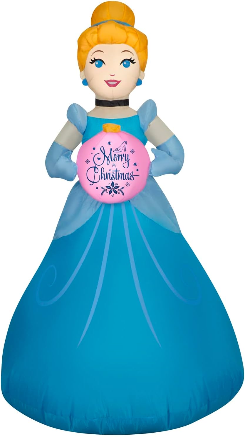 Gemmy Christmas Inflatable Cinderella with Ornament, 3.5 ft Tall, Multi