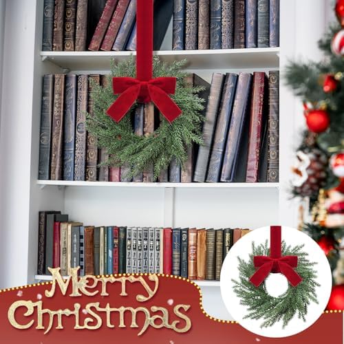 6 Pcs Christmas Small Norfolk Wreaths 12.6 Inch Xmas Pine Wreaths