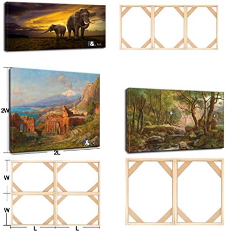 DIY Solid Wood Canvas Frame Kit with Stretch Bar - Customized Wooden Art Frames for Paintings & Canvases - Easy-to-Build Canvas Stretching System - Wall Art & Oil Painting Accessories (18"x28")