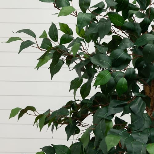 Nearly Natural 6 ft. Triple Trunk Ficus Artificial Tree with Jute Pot