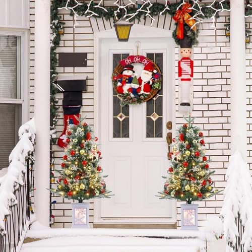 GAOMON 3FT Prelit Christmas Tree, Artificial Xmas Tree with Lighting Base