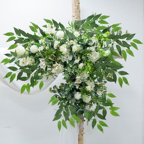 Artificial Italian Ruscus Greenery Stems, 20 Pack Faux Green Leaf Garland Bra...