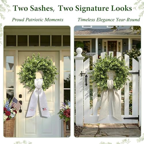 26 Inch Boxwood Wreaths for Front Door,Faux Greenery Wreath