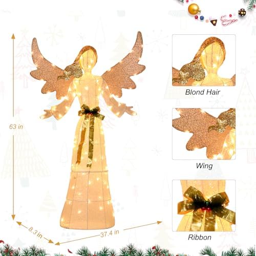 Bshine Lighted Christmas Classic Angel Decor, LED Holiday Display