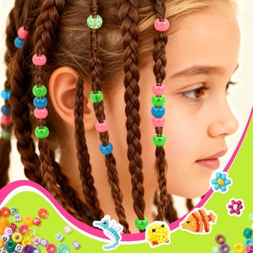 Simetufy 10000Pcs Pony Beads Bulk 30 Colors for Rave Kandi Bracelet Making