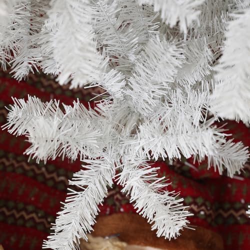 HOMCOM 6ft Tall Artificial Christmas Tree Unlit Auto Open White