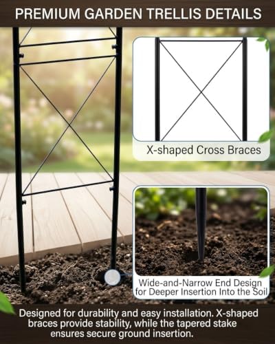 Metal Garden Arbors 8Ft Thickened Arch Trellis for Climbing Plants