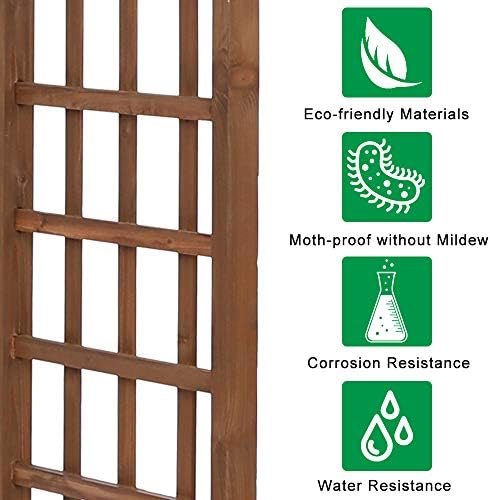 Outvita 7Ft Dark Brown Wooden Garden Arbor Arch Trellis