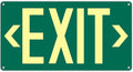 1Pack Photoluminescent Exit Sign Green - Aluminum -14.25"x 7.5" Glow In The Dark Adhesive Backing- Includes 2pcs Removable Arrows- Non Electrical Green Exit Light