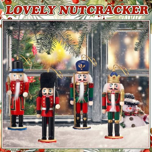 Liliful Christmas Nutcracker Ornament 18 Wooden Hanging Tree Decor, Elegant