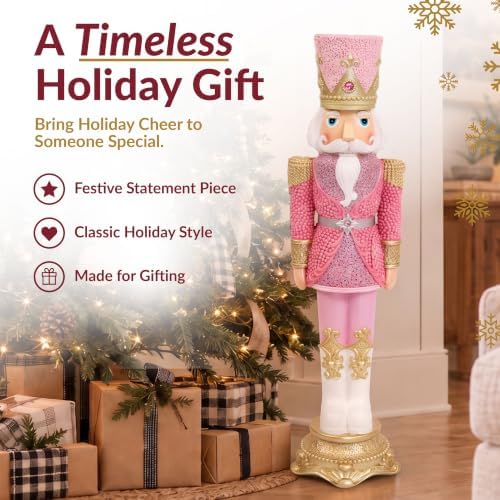 Sunnydaze Kenneth the Princely 3ft Nutcracker Statue, Christmas Decoration