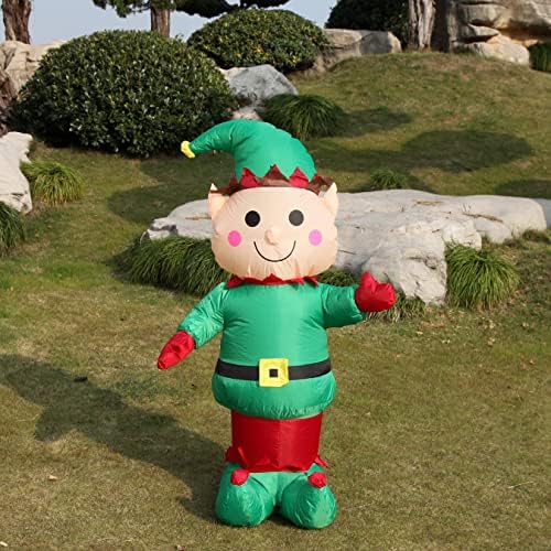 5FT H Christmas Inflatable Christmas Elf Boy with Build-in LED Lights, Blow up Christmas Inflatable Outdoor Indoor Decorations Large Party Yard Decoration