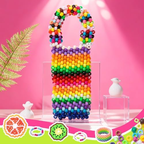 Simetufy 12,000PCS Pony Beads Bulk 30 Colors for Kandi Bracelet Making