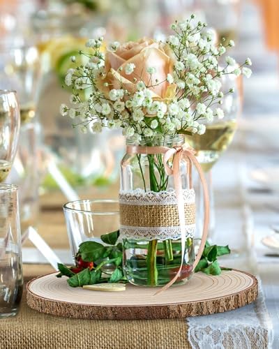 Set of (10) 11-13 Inches Large Wood Slices, Wood Centerpieces for Tables